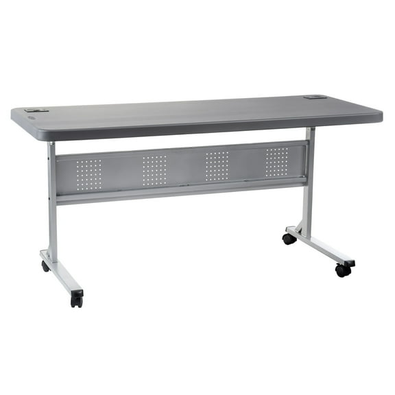 24" x 60" Flip-N-Store Training Table - Charcoal Slate
