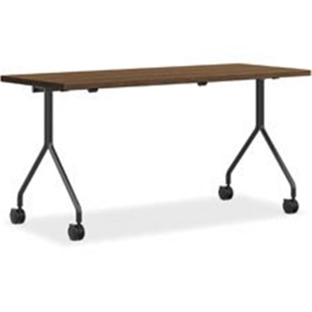 Black Rectangular Mobile Nesting Table with Lockable Casters