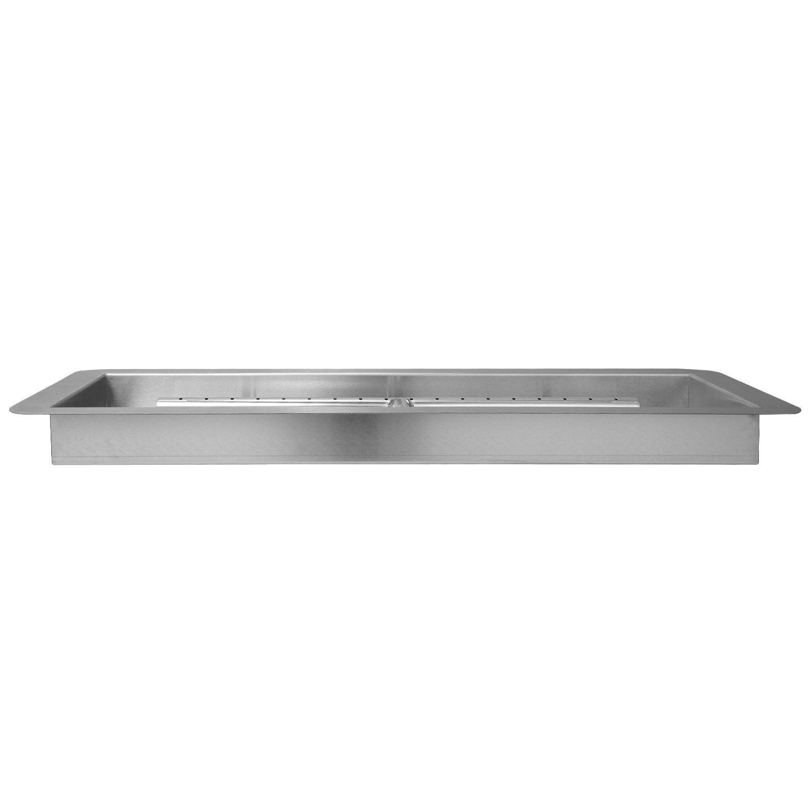 24 x 8 Inch Rectangular Drop-in Fire Pit Pan, Stainless Steel Fire Pit Burner Kit for Natural Gas and Propane Gas, 120,000 BTU H-Burner, Indoor or Outdoor Use