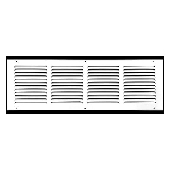 24'' x 8'' Return Air Grille - Sidewall and Ceiling - HVAC Vent Duct Cover Diffuser - White [Outer Dimensions: 25.75w X 9.75''h]