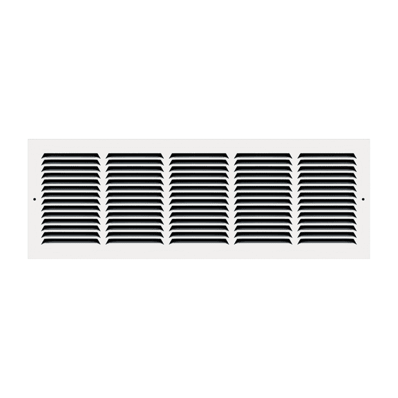 24" x 8" TruAire White Steel Wall Return Air Grille
