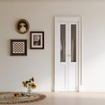 thumbnail image 1 of 24" x 80" Half Lite Frosted Glass Bifold Doors with Hardware Kit & Knob, Solid Core MDF Wood, Interior Folding Door for Closet, Pantry Door, White Wood Texture Surface, 1 of 8