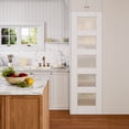 thumbnail image 1 of 24" x 80" White Primed Pantry Slab Door 5-Lite Frosted Glass Solid Manufacture Wood French Standard Door, 1 of 7