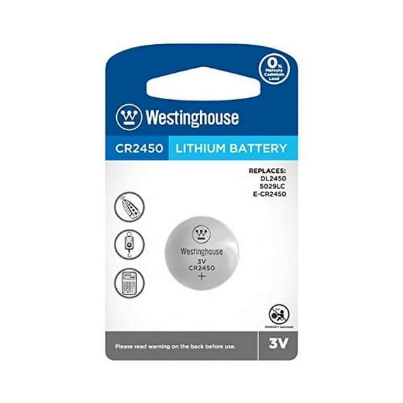 24 x CR2450 Westinghouse 3 Volt Lithium Coin Cell Batteries (On a Card)
