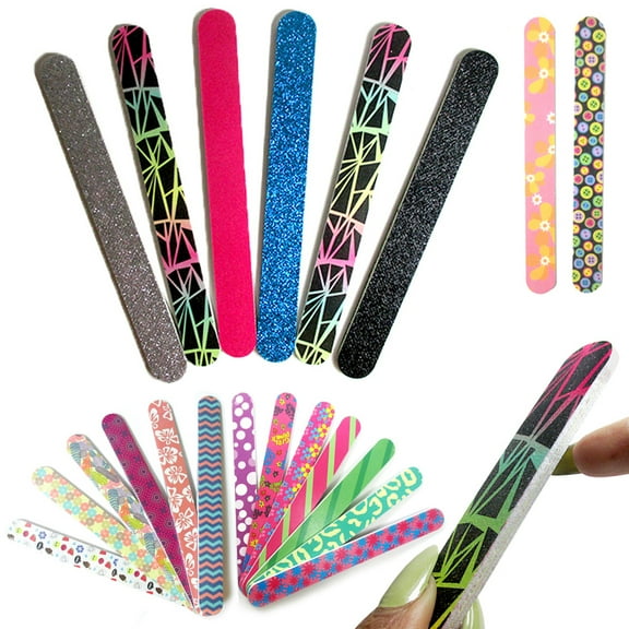 24 x Double Sided Nail File Emery Board Gel Manicure Pedicure Beauty Spa Files