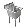 thumbnail image 1 of 24″ x 24″ Stainless Steel Prep & Utility Sink With Faucet | 304 Stainless Steel | NSF | Overall Size: 30″ x 29.5″ | Restaurant, Kitchen, Laundry, Garage, 1 of 7
