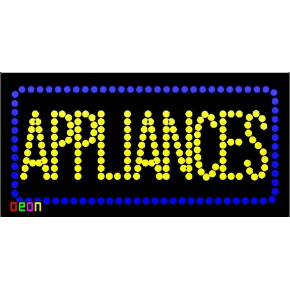 24"x12" Neon By Deon Appliances LED Sign with Border w/Flashing Controller