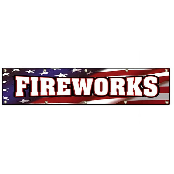 24"x120" FIREWORKS BANNER SIGN stand firework store signs