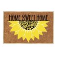 thumbnail image 1 of 24"x16" - Coir Door Mat with Heavy Duty Backing - Welcome Mats for Entryway, Porch - Anti-Slip PVC & Coconut Fiber Surface - Natural Home Accessories, Minimalist Original Design,Sunflower Theme, 1 of 7