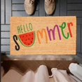 thumbnail image 1 of 24"x16" - Coir Door Mat with Heavy Duty Backing - Welcome Mats for Entryway, Porch - Anti-Slip PVC & Coconut Fiber Surface - Natural Home Accessories, Minimalist Original Design,Summer Theme, 1 of 5