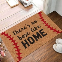 24"x16" - Coir Door Mat with Heavy Duty Backing - Welcome Mats for Entryway, Porch - Anti-Slip PVC & Coconut Fiber Surface - Natural Home Accessories, Minimalist Original Design,Baseball Theme
