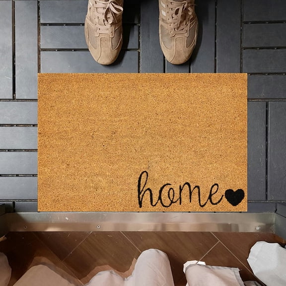 24"x16" - Coir Door Mat with Heavy Duty Backing - Welcome Mats for Entryway, Porch - Anti-Slip PVC & Coconut Fiber Surface - Natural Home Accessories, Minimalist Original Design,Welcome Theme