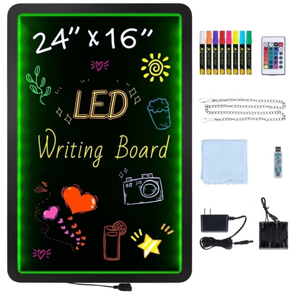 24"x16" LED Message Writing Board, UL-Certified Illuminated Neon Sign