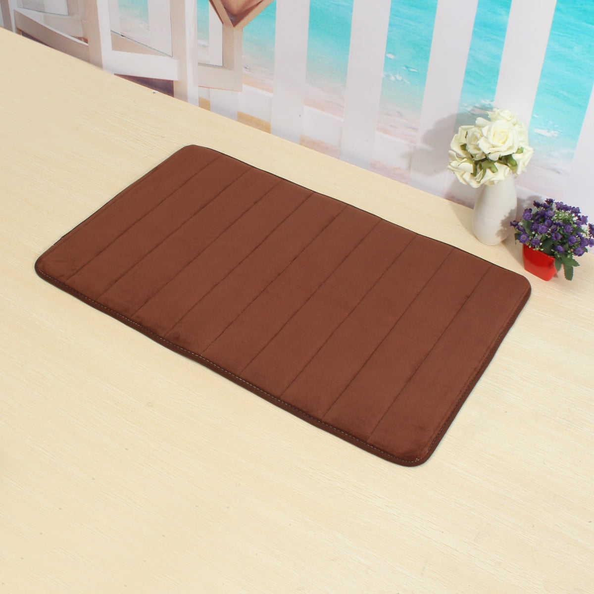 24"x16" Microfibre Memory Foam Doormat Absorbent Slipresistant Rugs