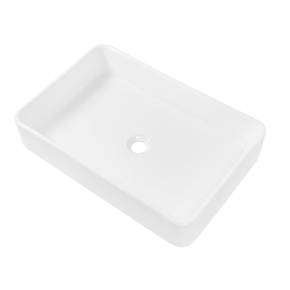 24"x16"x5” White Ceramic Rectangular Vessel Countertop Bathroom Sink