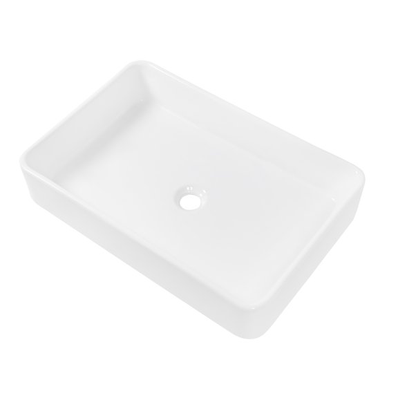 24"x16"x5 White Ceramic Rectangular Vessel Countertop Bathroom Sink