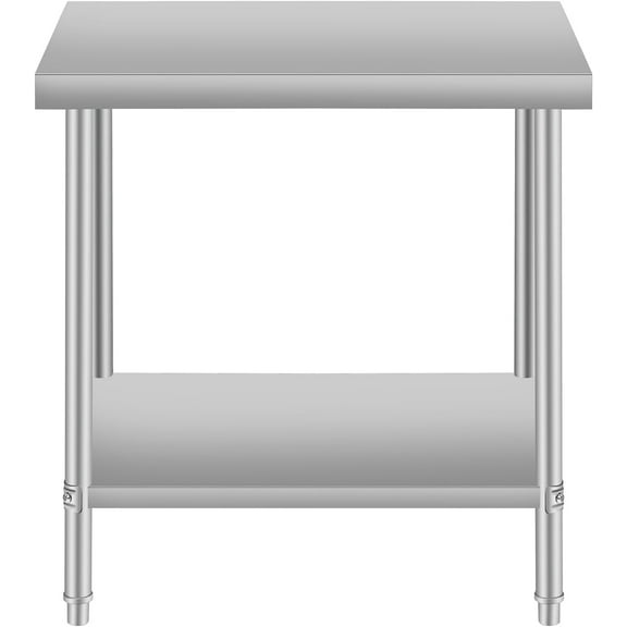 24''x18'' Commercial Stainless Steel Work Table for Restaurant – Heavy-Duty Kitchen Prep Table with Undershelf, Durable & Easy to Clean (Silver, 24 * 24 * 32 in)