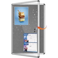 M&T Displays 22"x28" Lockable Aluminum Poster Showcase | Enclosed Bulletin Board For Office Or School