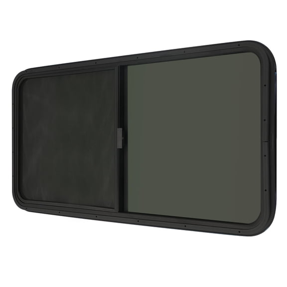 24"x20" RV Window Horizontal Sliding Window Black Universal w/Mounting Trim Ring