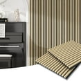 thumbnail image 1 of 24"x24" Acoustic Slat Wood Wall Panel 3D Slatted Wall Panels 4Pcs,Natural, 1 of 6