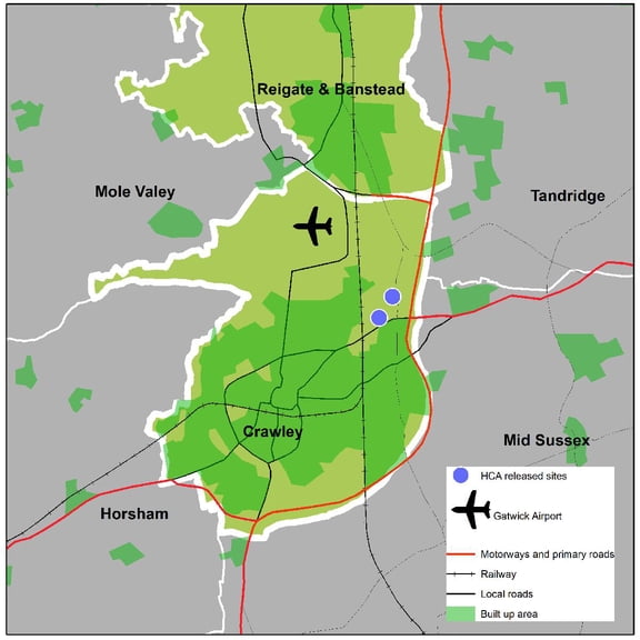 24"x24" Heavyweight Photo Paper Quality Poster: Economic Map - Land grab will the release of HCA assets boost economic activity Centre for Cities