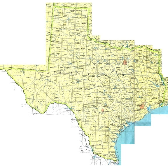 24"x24" Heavyweight Photo Paper Quality Poster: Economic Map - StateMaster - Statistics on Te"xas. facts and figures, stats and information on Te"xan economy