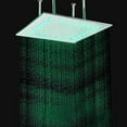 thumbnail image 1 of 24"x24" LED Rain Shower Head Brushed Nickel Square Showerhead Rainfall Shower Heads High Pressure Shower Head Large Showerheads 304 Stainless Steel Waterfall Full Body Coverage, 1 of 8