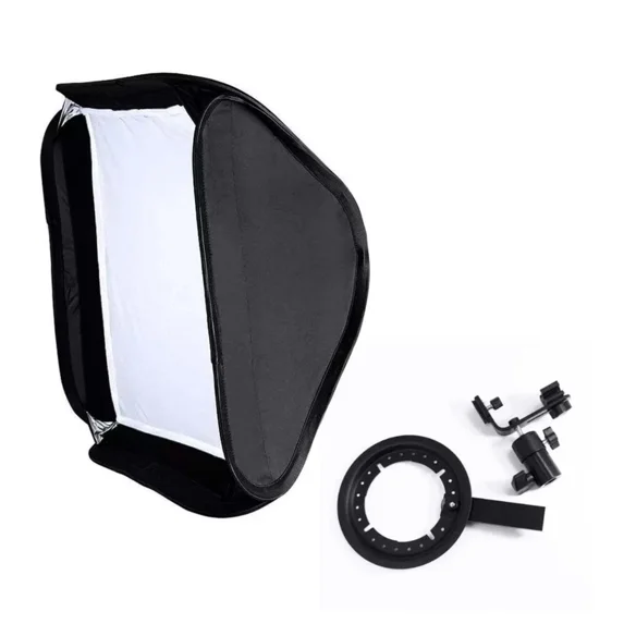 24”x24” Softbox for Speedlight Flash with Mounting Bracket, Honeycomb Grid, and Light Diffuser – Professional Photography Lighting Kit