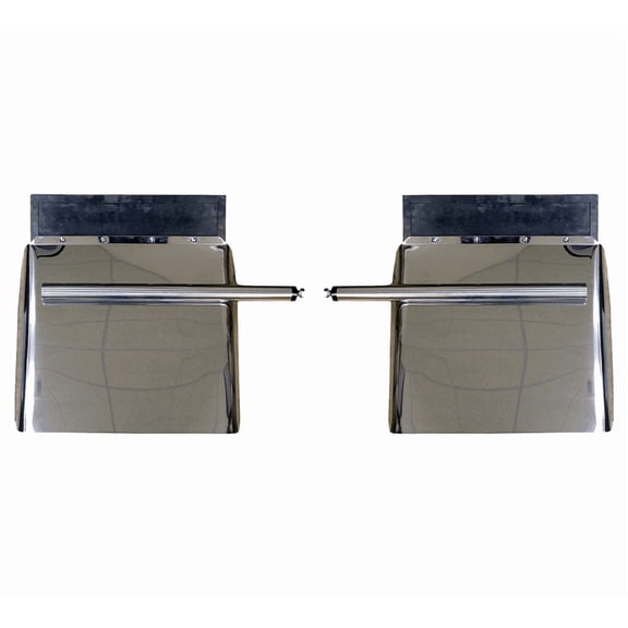 24"x24" Stainless Steel Quarter Fender for Semi Truck - Standard Mounting Tube Bracket Kit Included - Semi Truck Accessories for Kenworth Freightner Peterbilt (Left & Right Set)