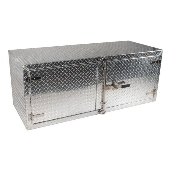 Aluminum Heavy Duty Underbody Tool Box - 24"x24"x60" Diamond Plate Double Doors Storage Box w/ Paddle Lock for Flatbed Trailer & Semi Truck