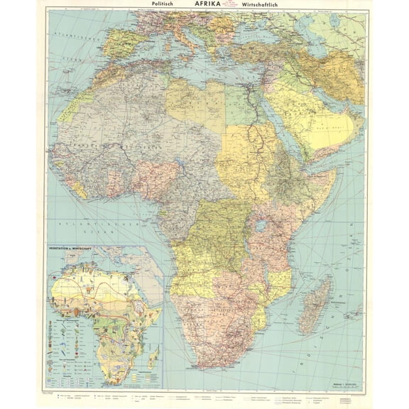24"x29" Heavyweight Photo Paper Quality Poster: Economic Map - Economic and political map of Africa - Full size
