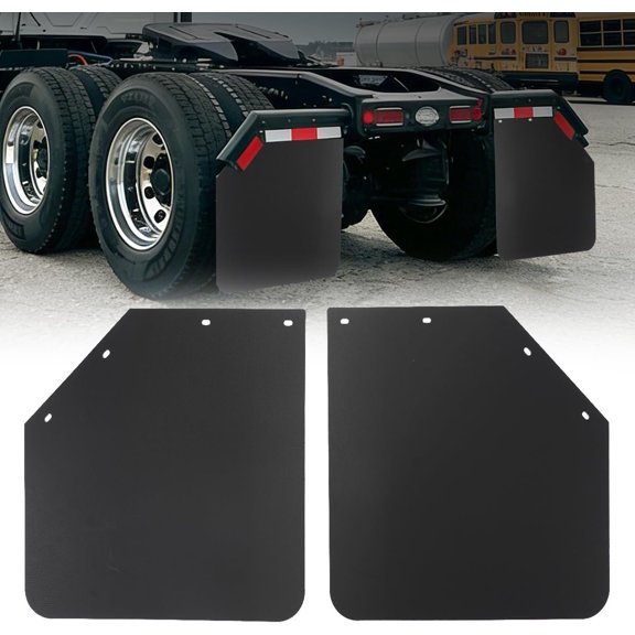 24"x30" Angled Mud Flaps, 1/8" Thick Heavy Duty Polymer Splash Guards for Semi  & , Anti- Design  Fit  Mud Guards, 2 Pack