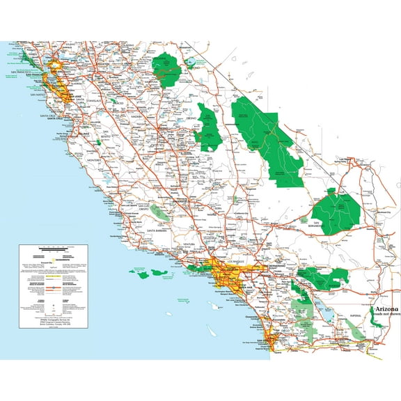 24"x30" Detailed Map of Southern California Coastline 【Laminated】