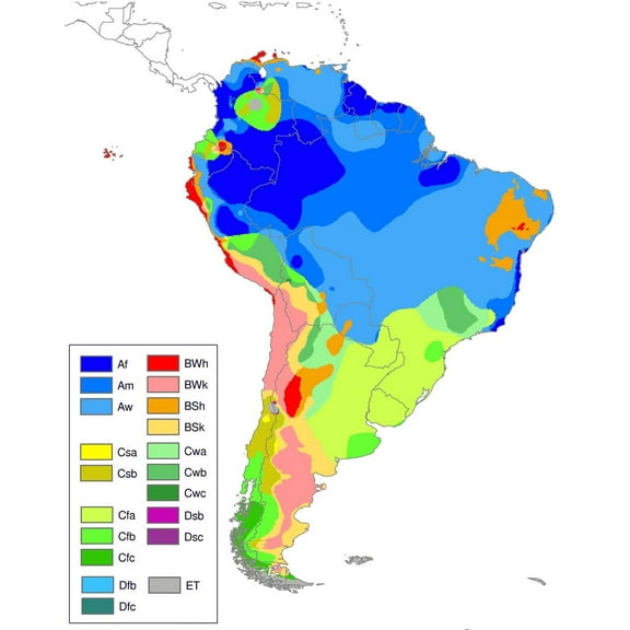 24"x30" Heavyweight Photo Paper Quality Poster: Middle East Climate Map