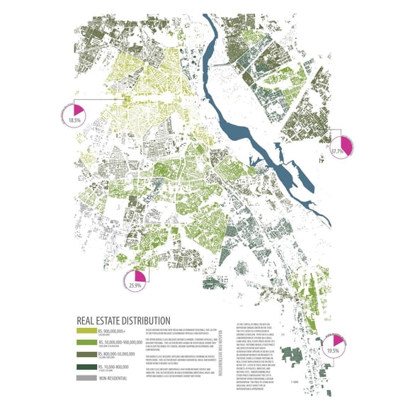 24"x32" Heavyweight Photo Paper Quality Poster: Economic Map - RE-CENTERING DELHI 30204020 Vertical Research Studio Spring 2014
