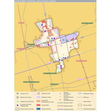 24"x32" Heavyweight Photo Paper Quality Poster: Economic Map - The Tor-York East Megazone A Profile Neptis Foundation