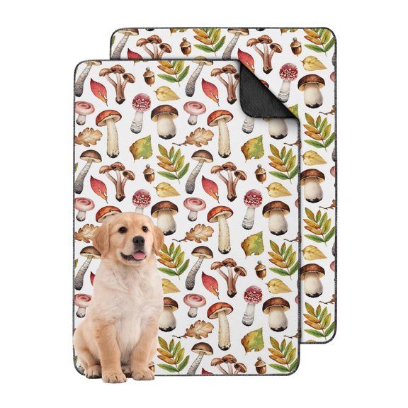 24" x35" Washable Indoor Protection Pads, Reusable Pet Housebreaking Mats with Non-Mark Backing and Botanical Prints
