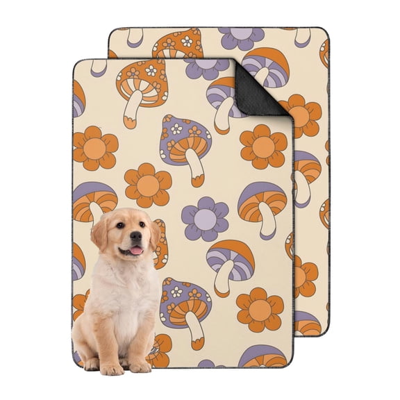24" x35" Washable Pads for Senior Dogs - Reusable Pee Pads for Potty Training, Non-Slip Mats with Plant Patterns (Plant patterns)