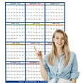 thumbnail image 1 of 24"x36" 2025 Paper Folded Wall Calendar Large 12 Month Annual Yearly Wall Planner, Reversible, Horizontal/Vertical, Navy, 1 of 8
