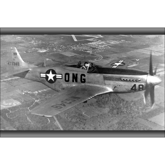 24"x36" Gallery Poster, 162d Fighter Squadron North American F 51D 25 NA Mustang 44 73348