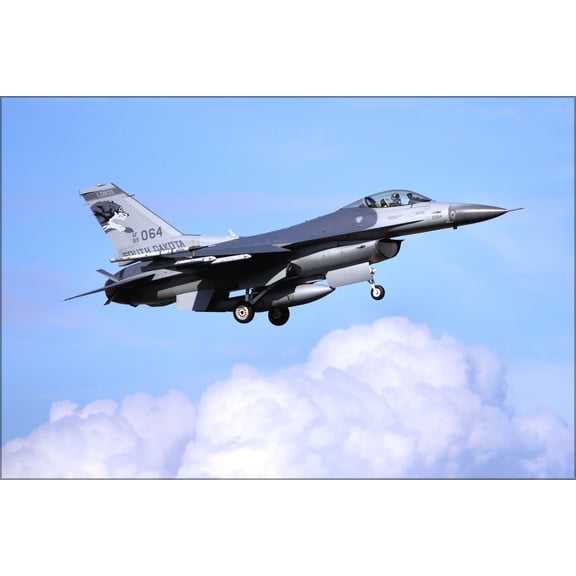 24"x36" Gallery Poster, 175th Fighter Squadron General Dynamics F 16C Block 40F Fighting Falcon 89 2064