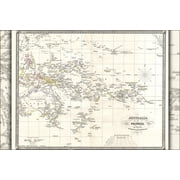 24x36 Gallery Poster, 1855 Spruner Map of Australia and Polynesia with an overview of Discoveries and Colonization