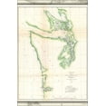 thumbnail image 1 of 24"x36" Gallery Poster, 1857 U.S. Coast Survey Chart or Map of the Washington Coast, Puget Sound, Vancouver, 1 of 1