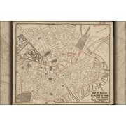 24"x36" Gallery Poster, 1911 downtown Boston map