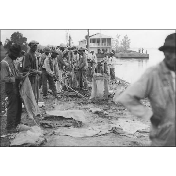 24"x36" Gallery Poster, Aerial photograph of flood, unidentified stretch of lower Mississippi River. NARA 285959