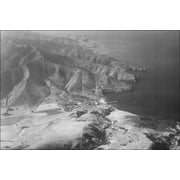 24"x36" Gallery Poster, Aerial view of Naval Coast Guard base Isthmus of Catalina Island