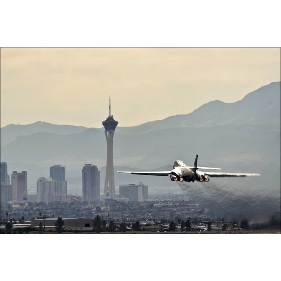 24"x36" Gallery Poster, Air Force B-1 Lancer bomber 77th W. Sq nellis air force base