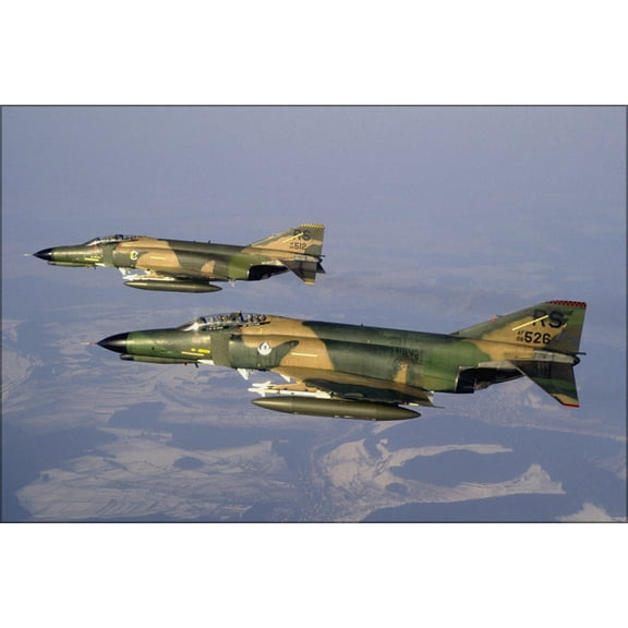 24"x36" Gallery Poster, Air Force F-4 Phantom II 512th 526th Tactical Fighter Squadrons