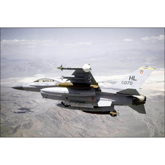 24"x36" Gallery Poster, Air Force General Dynamics F-16A Block 5 Fighting Falcon