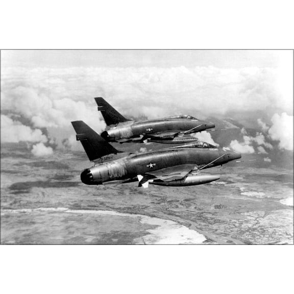24"x36" Gallery Poster, Air Force North American F-100D Super Sabre Vietnam 1967